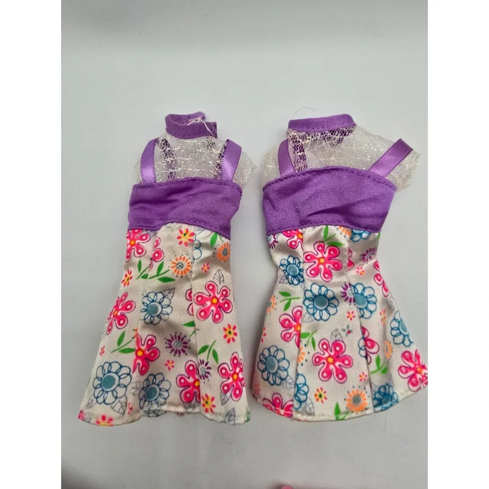 Vintage 90s & Y2K Barbie Clothes Lot Jumpsuit Floral Dresses Pink‎ Tops 6 Piece